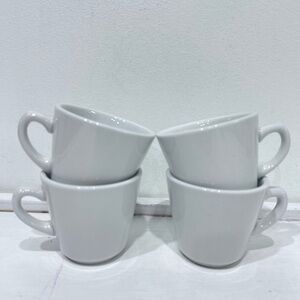 Oneida Bright White 3” Porcelain Cup Mug Set of 4 | Classic Restaurant Ware